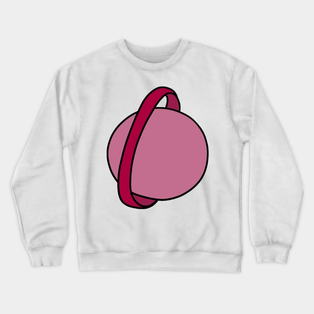 Pink Ringed Planet Crewneck Sweatshirt by saradaboru